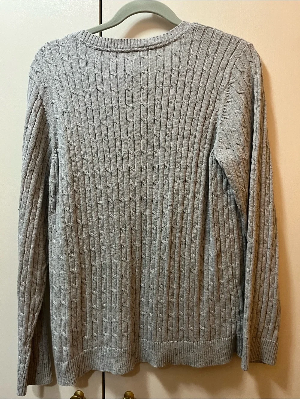 croft & barrow Light Heather Gray Cable Crewneck Sweater